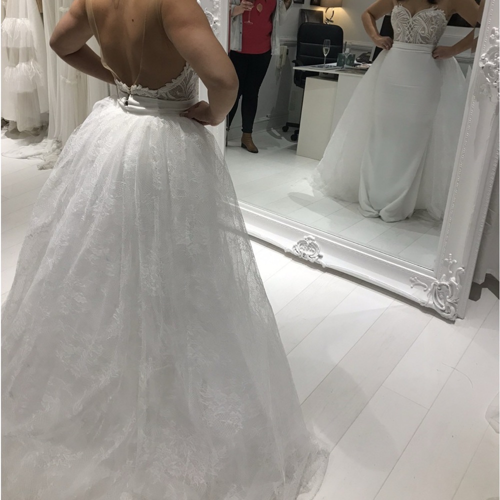 Julie Vino White Strapless Sleeveless Wedding Gown